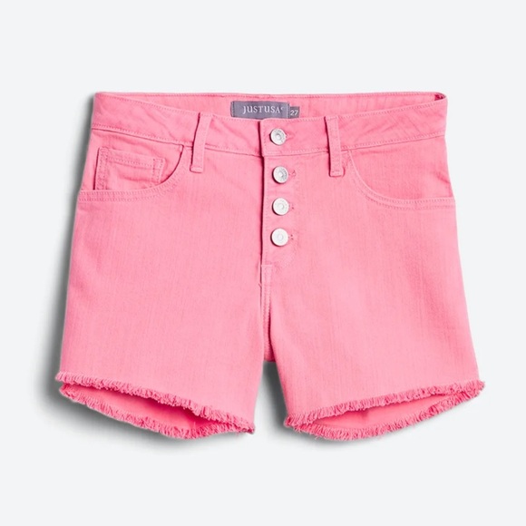 Just USA Pants - NWT Just USA Myra Mid Rise Frayed Hem Button fly Shorts